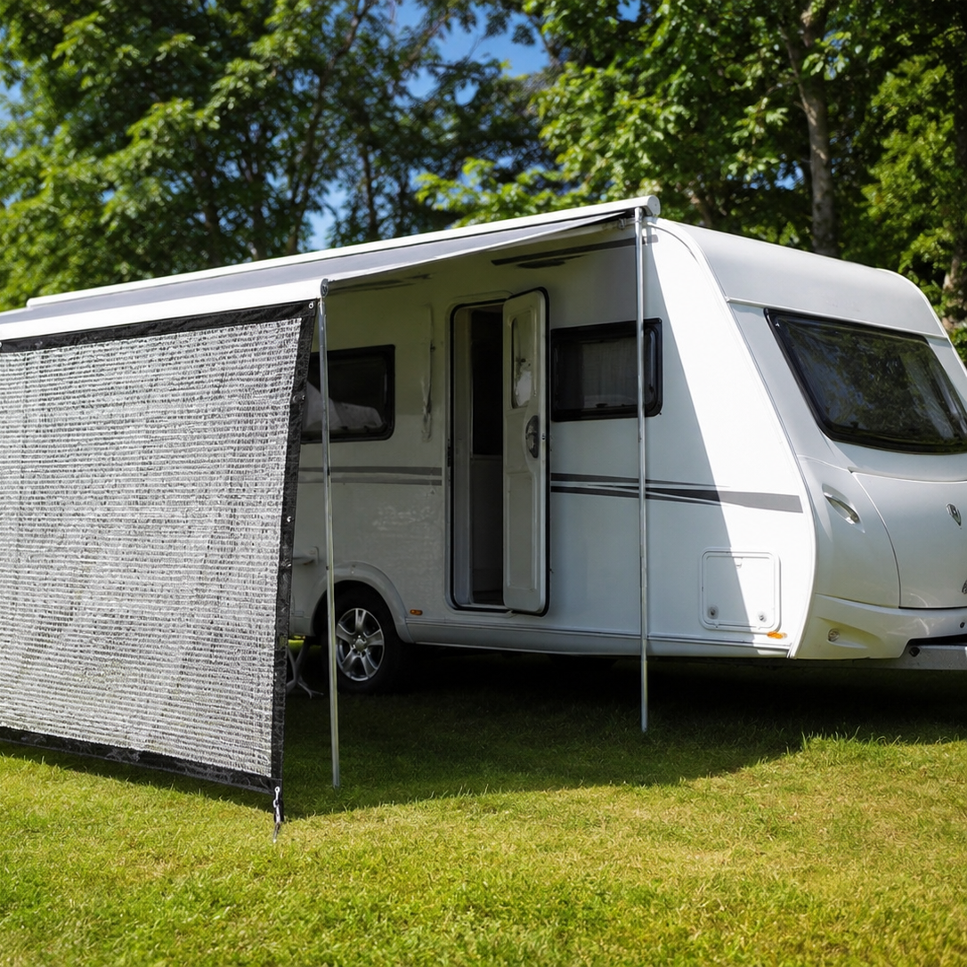 Hundeversum Aluminium-Schattennetz Hunde für Auto Wohnwagen Wohnmobil – mit Spanngummis & Magneten & Tragetasche