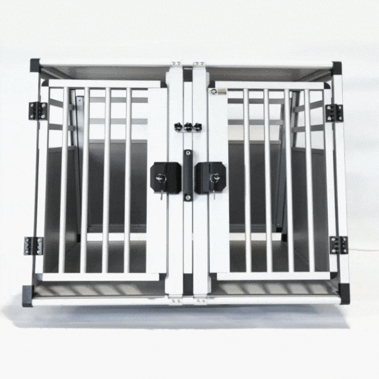 Hundeversum Aluminum Dog Crate Double PLUS (Lockable)