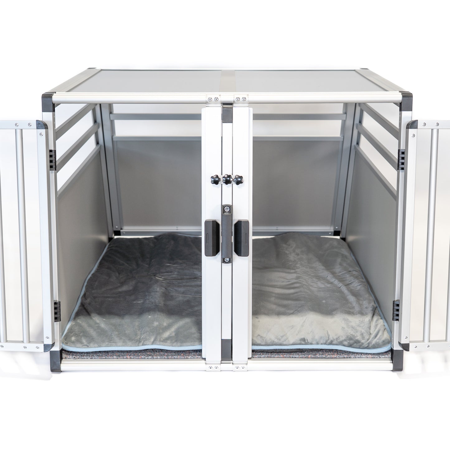 Set: Antirutschmatte (2x) & Hundebett (2x) passend für die Doppelbox