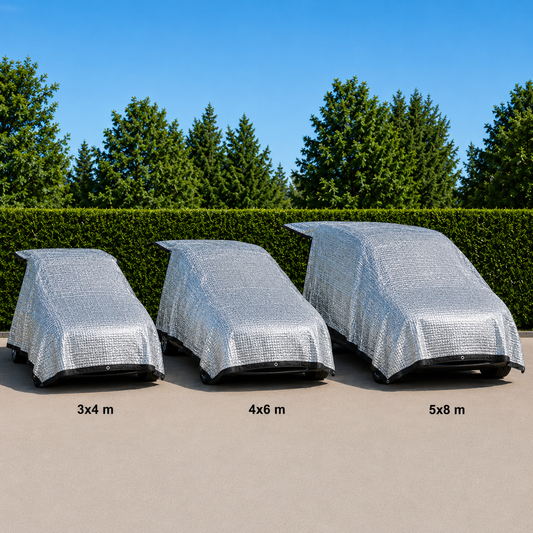 Hundeversum Aluminium-Schattennetz Hunde für Auto Wohnwagen Wohnmobil – mit Spanngummis & Magneten & Tragetasche