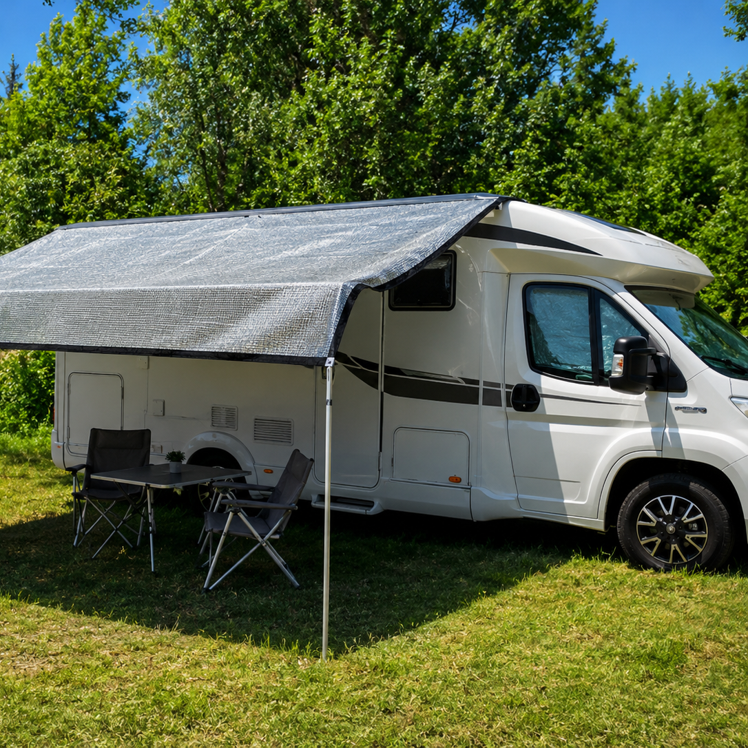 Hundeversum Aluminium-Schattennetz Hunde für Auto Wohnwagen Wohnmobil – mit Spanngummis & Magneten & Tragetasche