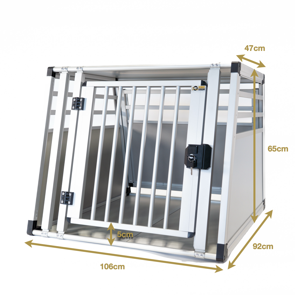 Hundeversum Hundebox Einzelbox Aluminium PLUS (Versperrbar)