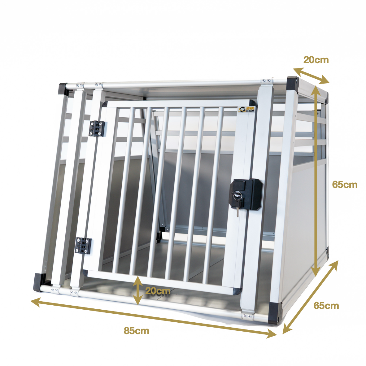 Hundeversum Hundebox Einzelbox Aluminium PLUS (Versperrbar)
