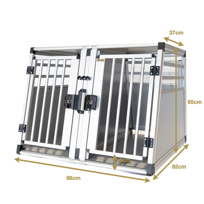 Hundeversum Aluminum Dog Crate Double PLUS (Lockable)