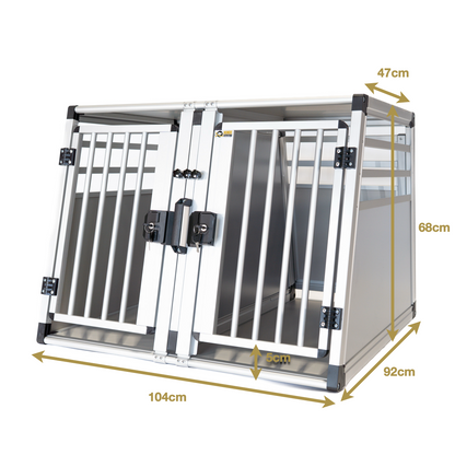 Hundeversum Aluminum Dog Crate Double PLUS (Lockable)