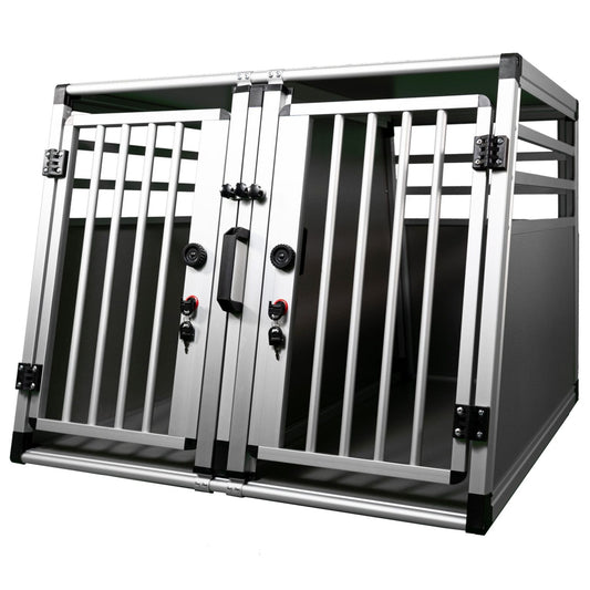 Hundebox_Doppelbox_Ansicht_von_Vorne_schraeg rechts