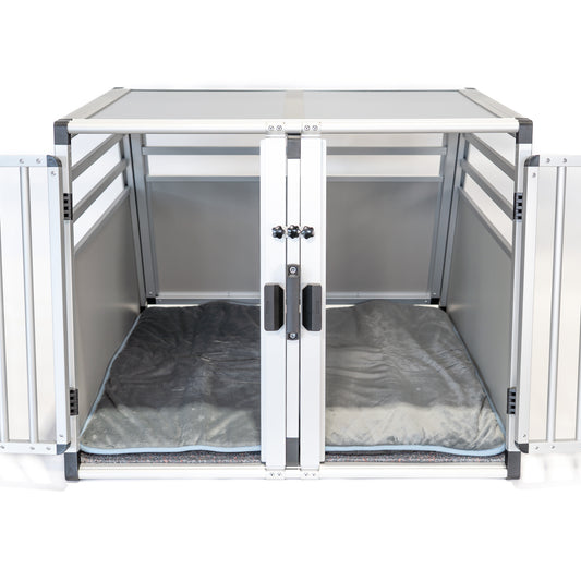 Set: Antirutschmatte (2x) & Hundebett (2x) passend für die Doppelbox